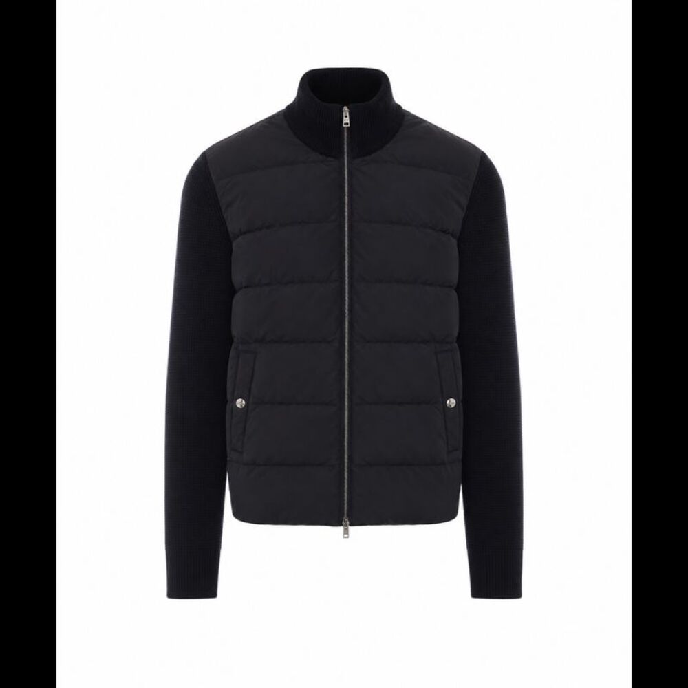 Herno Men Wool Jacket With A Waffle Knit Texture And Nylon